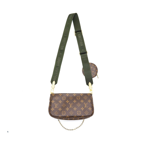 LOUIS VUITTON MULTI POCHETTE ACCESSORIES MONOGRAM KHAKI STRAP