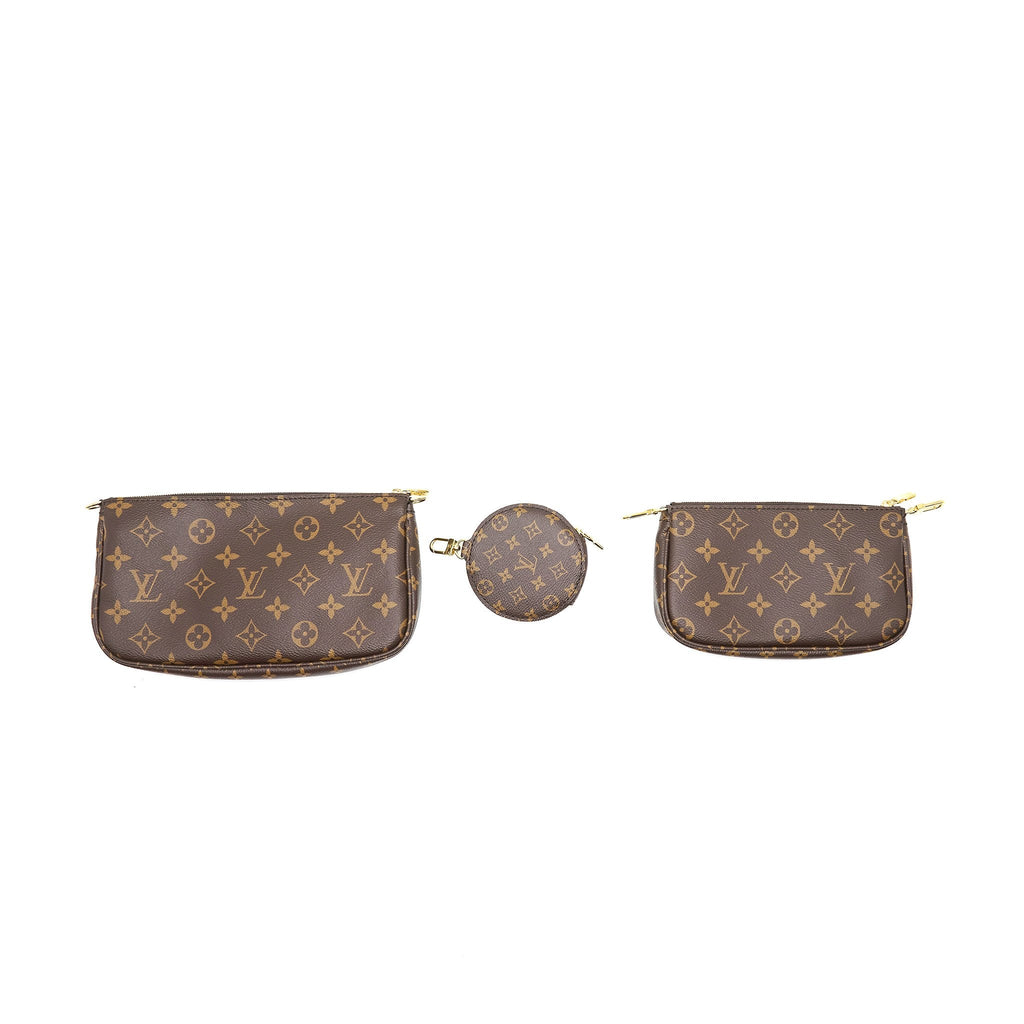 LOUIS VUITTON MULTI POCHETTE ACCESSORIES MONOGRAM KHAKI STRAP