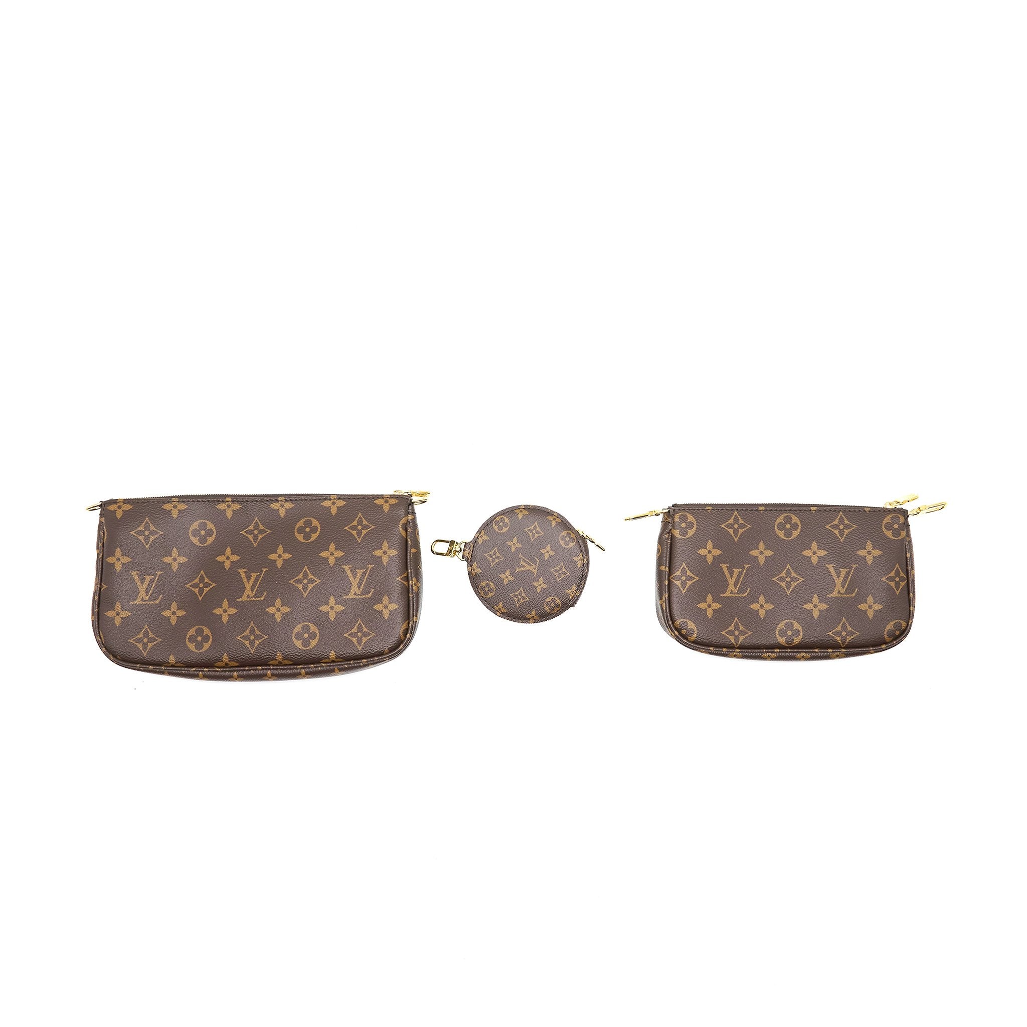 LOUIS VUITTON MULTI POCHETTE ACCESSORIES MONOGRAM KHAKI STRAP
