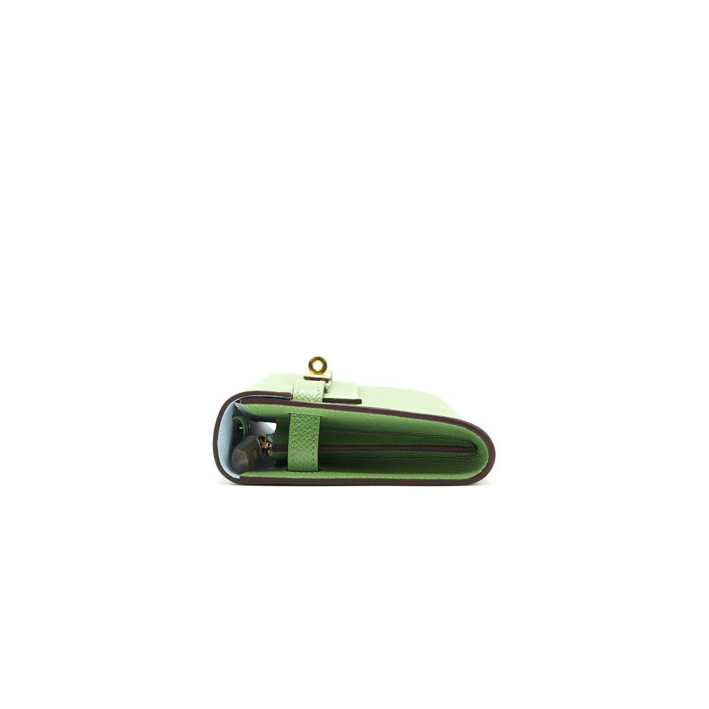 HERMES KELLY TO GO VERT CRIQUET GHW