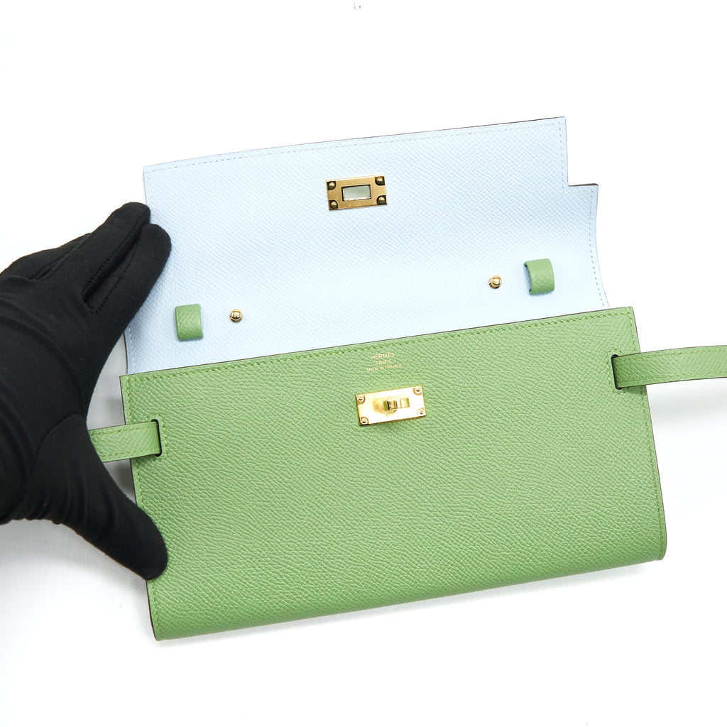 HERMES KELLY TO GO VERT CRIQUET GHW