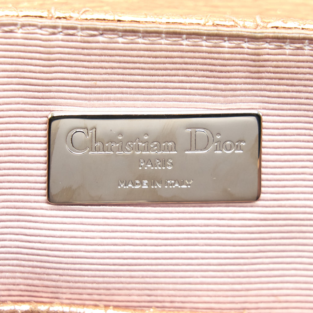 DIOR MINI BACKPACK LAMBSKIN METALLIC CHAMPAGNE