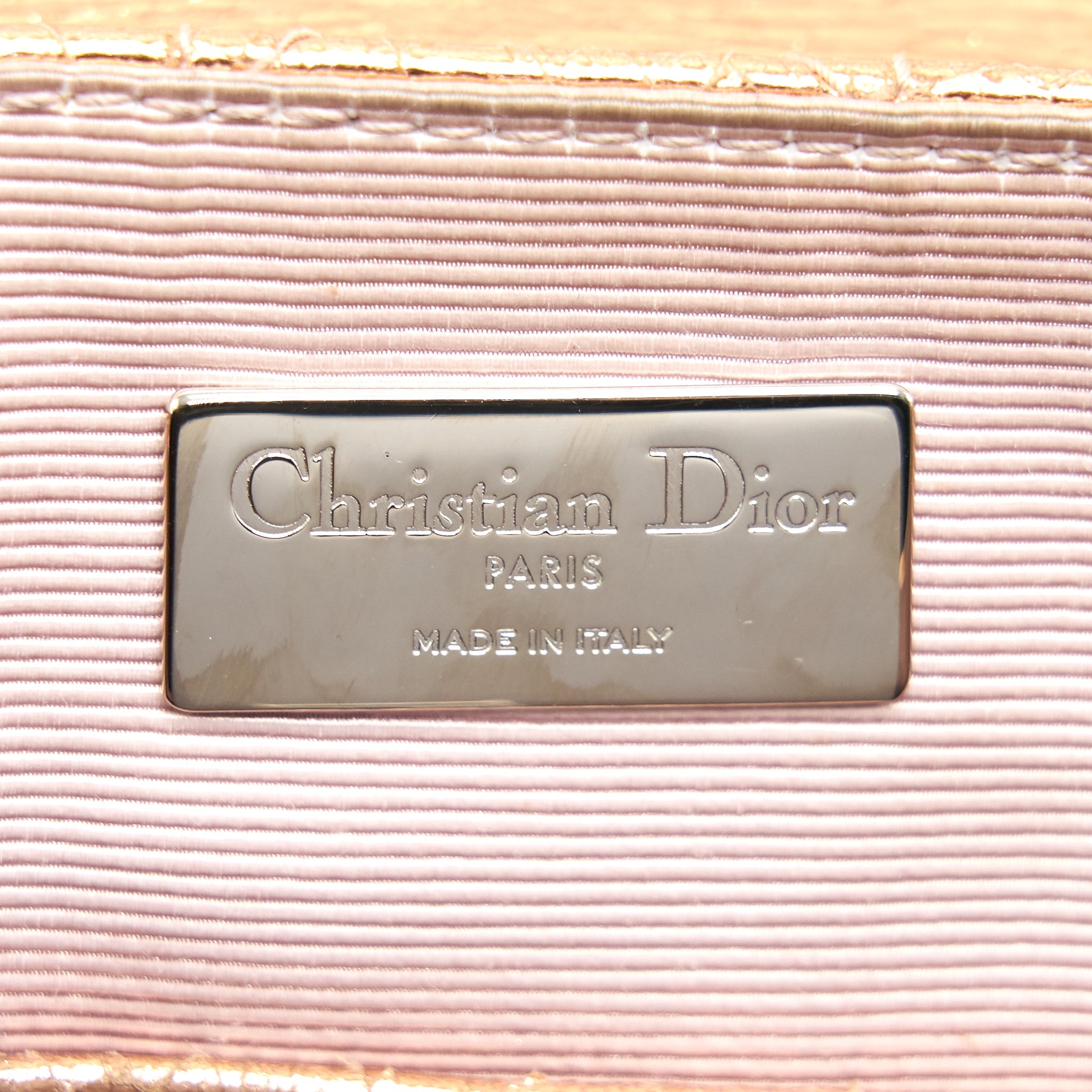 DIOR MINI BACKPACK LAMBSKIN METALLIC CHAMPAGNE