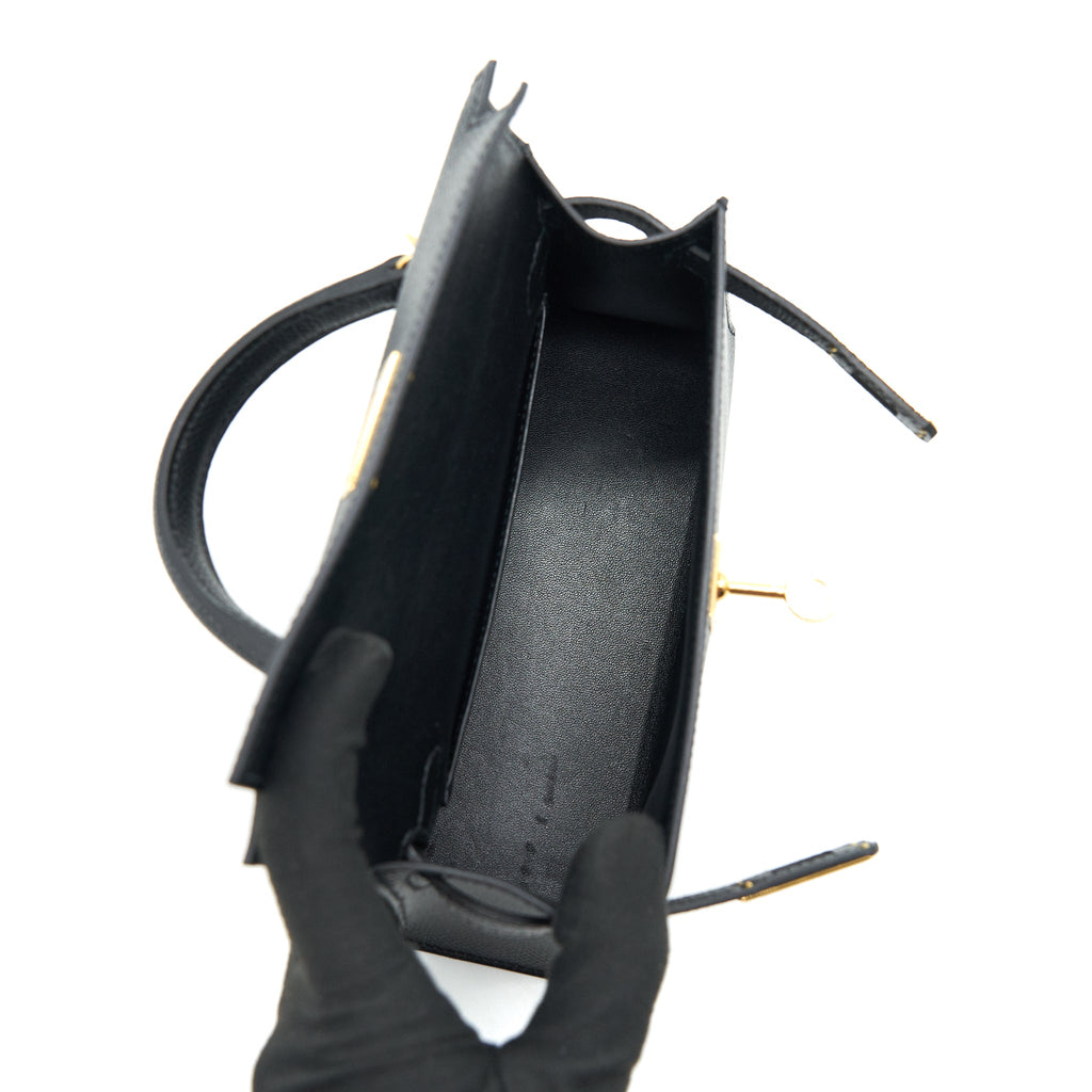 HERMES MINI KELLY Ⅱ EPSOM BLACK GHW
