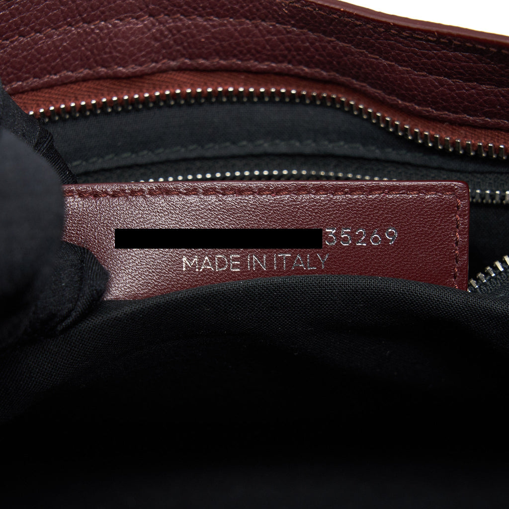 BALENCIAGA SMALL CITY EDGE BURGUNDY SHW