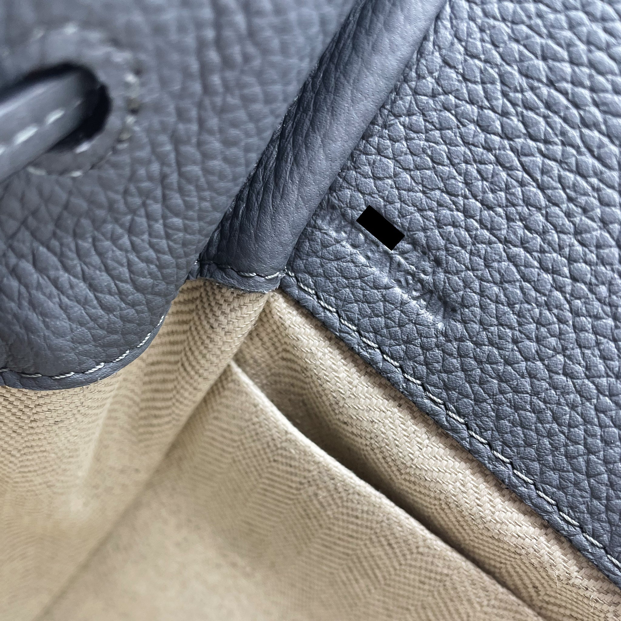 LOEWE MINI HAMMOCK DRAWSTRING IN SOFT GRAINED CALFSKIN ASPHALT GREY GHW