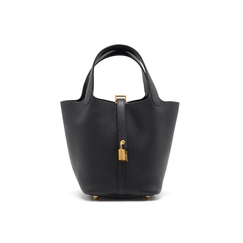 HERMES PICOTIN LOCK 18 BLACK GHW