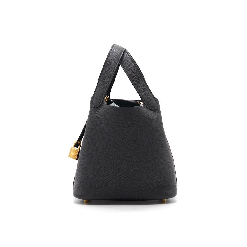 HERMES PICOTIN LOCK 18 BLACK GHW
