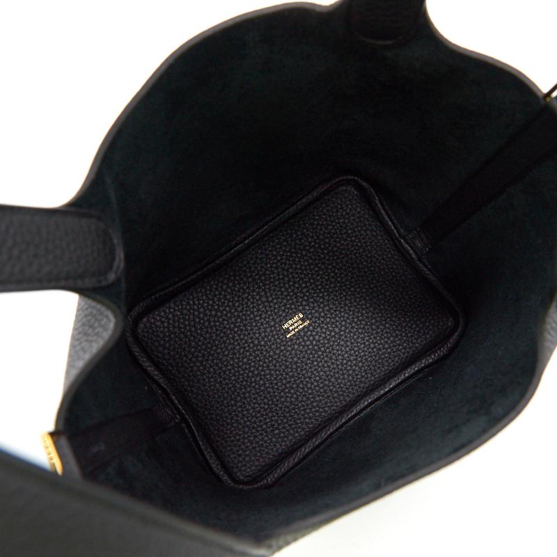 HERMES PICOTIN LOCK 18 BLACK GHW