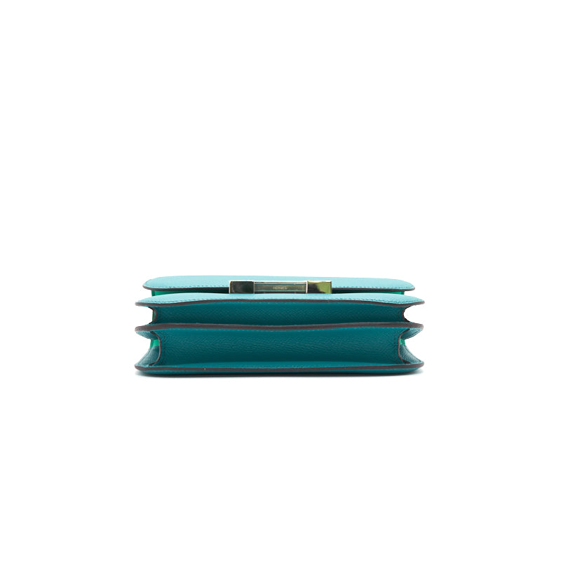 HERMÈS MINI CONSTANCE 18 7F BLUE PAON & 1K MENTHE WITH ENAMEL HARDWARE