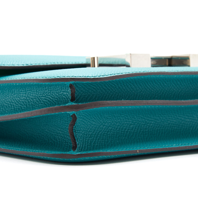 HERMÈS MINI CONSTANCE 18 7F BLUE PAON & 1K MENTHE WITH ENAMEL HARDWARE