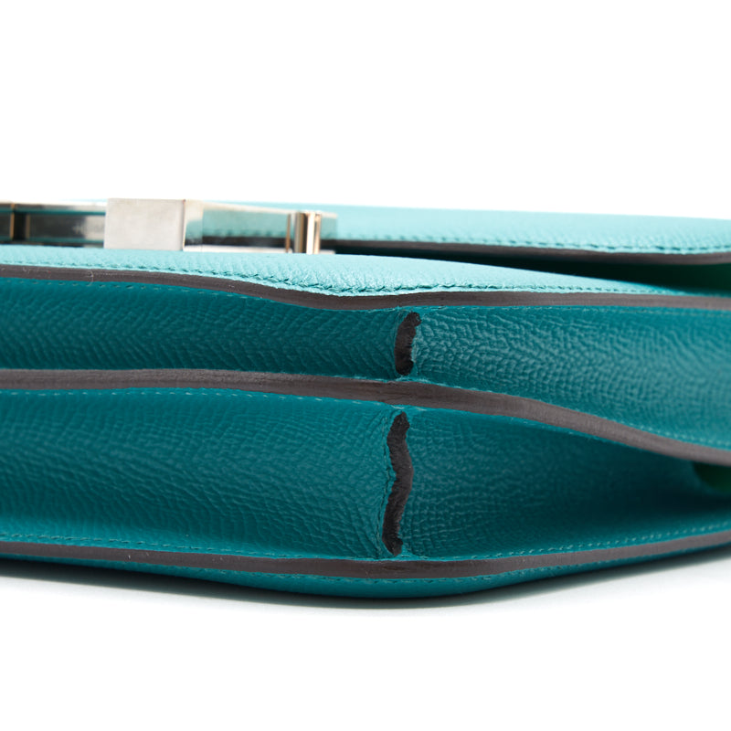 HERMÈS MINI CONSTANCE 18 7F BLUE PAON & 1K MENTHE WITH ENAMEL HARDWARE
