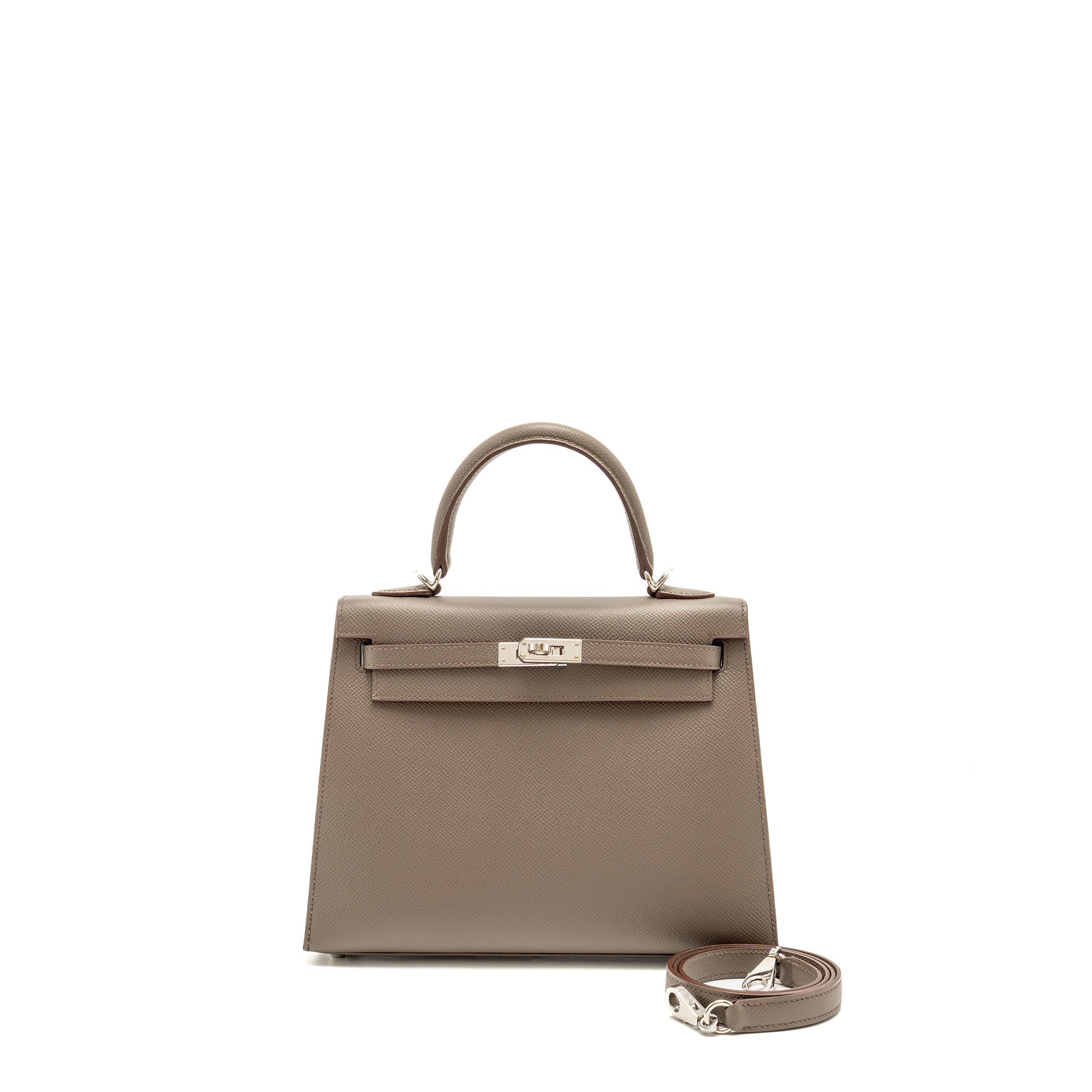 HERMES KELLY 25 EPSOM GRIS ETAIN SHW