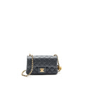CHANEL 23K PEARL CRUSH MINI RECTANGULAR FLAP BAG LAMBSKIN DARK GREY GHW
