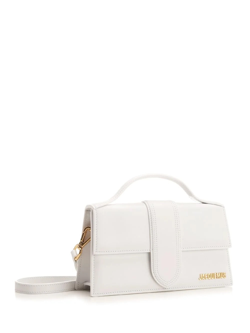 JACQUEMUS LE GRAND WHITE BAMBINO LOGO PLAQUE SHOULDER BAG