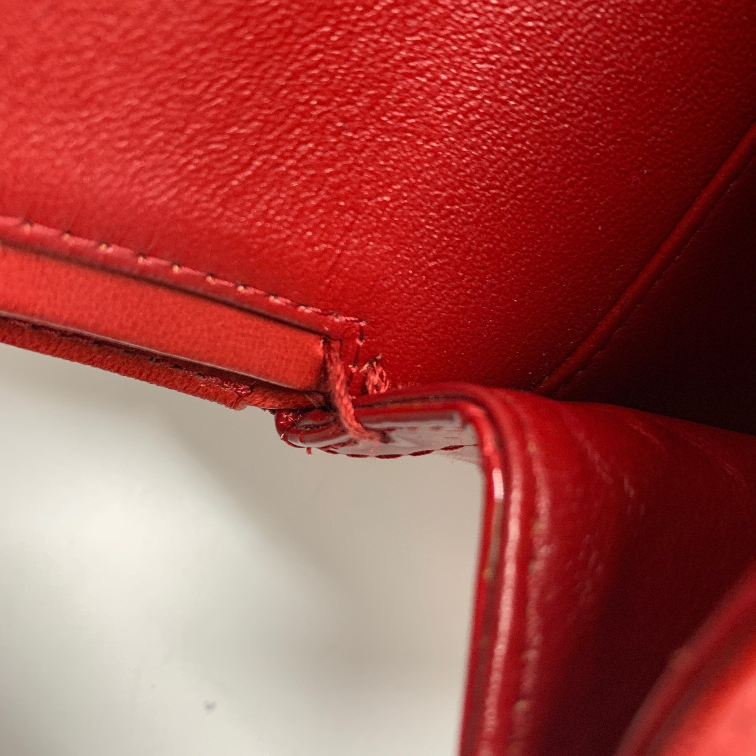 CHANEL MEDIUM CLASSIC DOUBLE FLAP BAG PATENT LEATHER RED SHW