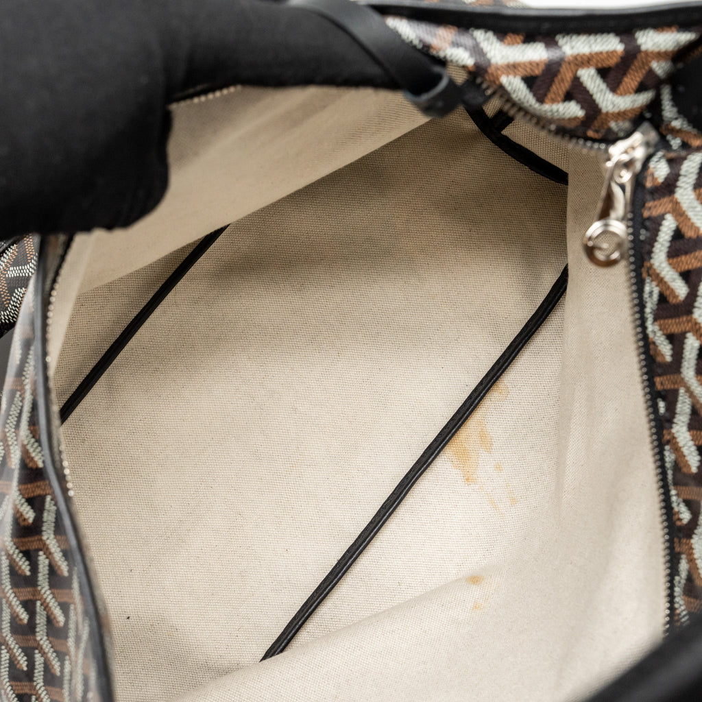 GOYARD BOHEME HOBO BAG GOYARDINE CANVAS BLACK SHW
