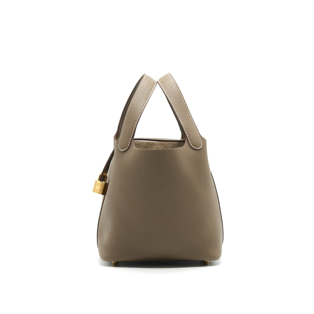HERMES PICOTIN 18 LOCK BAG ETOUPE GHW