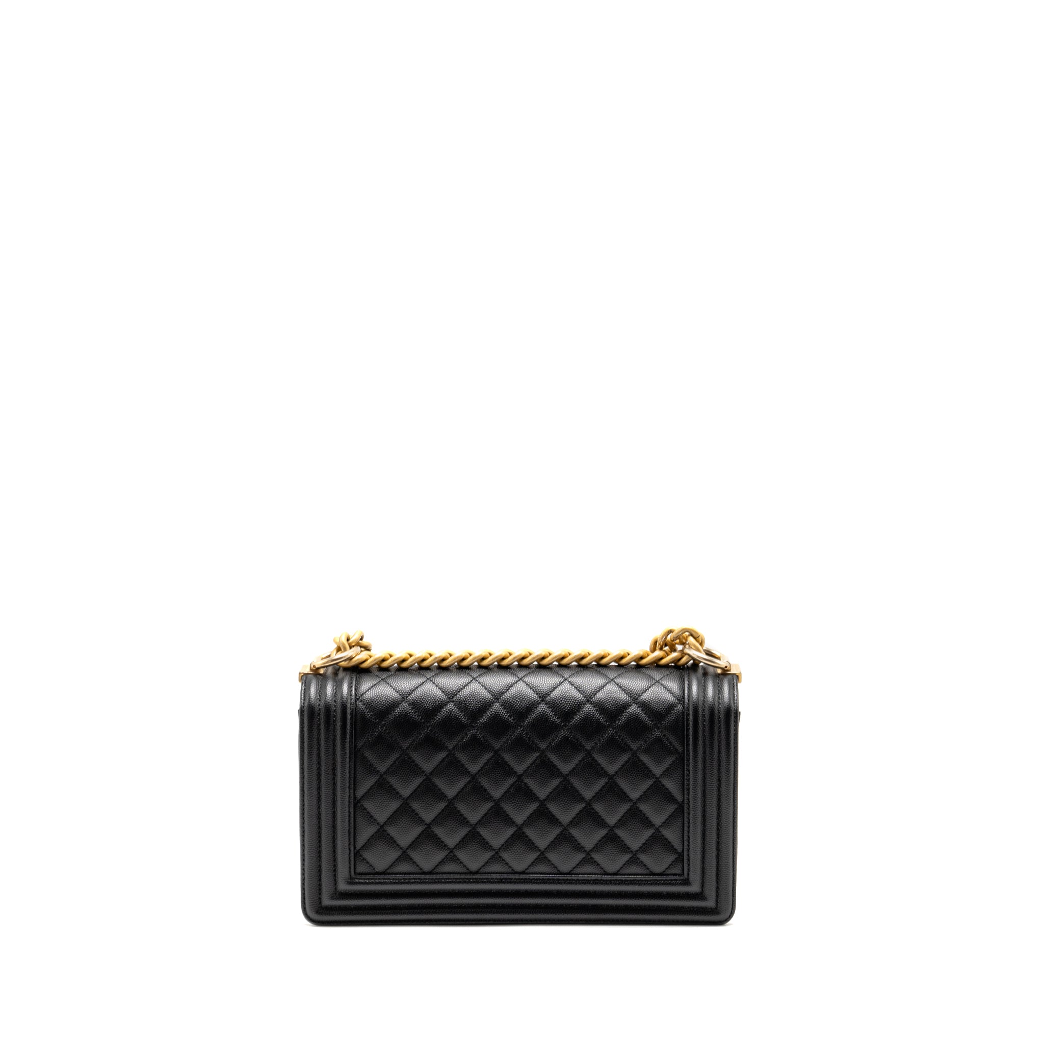 CHANEL MEDIUM BOY BAG CAVIAR BLACK GHW