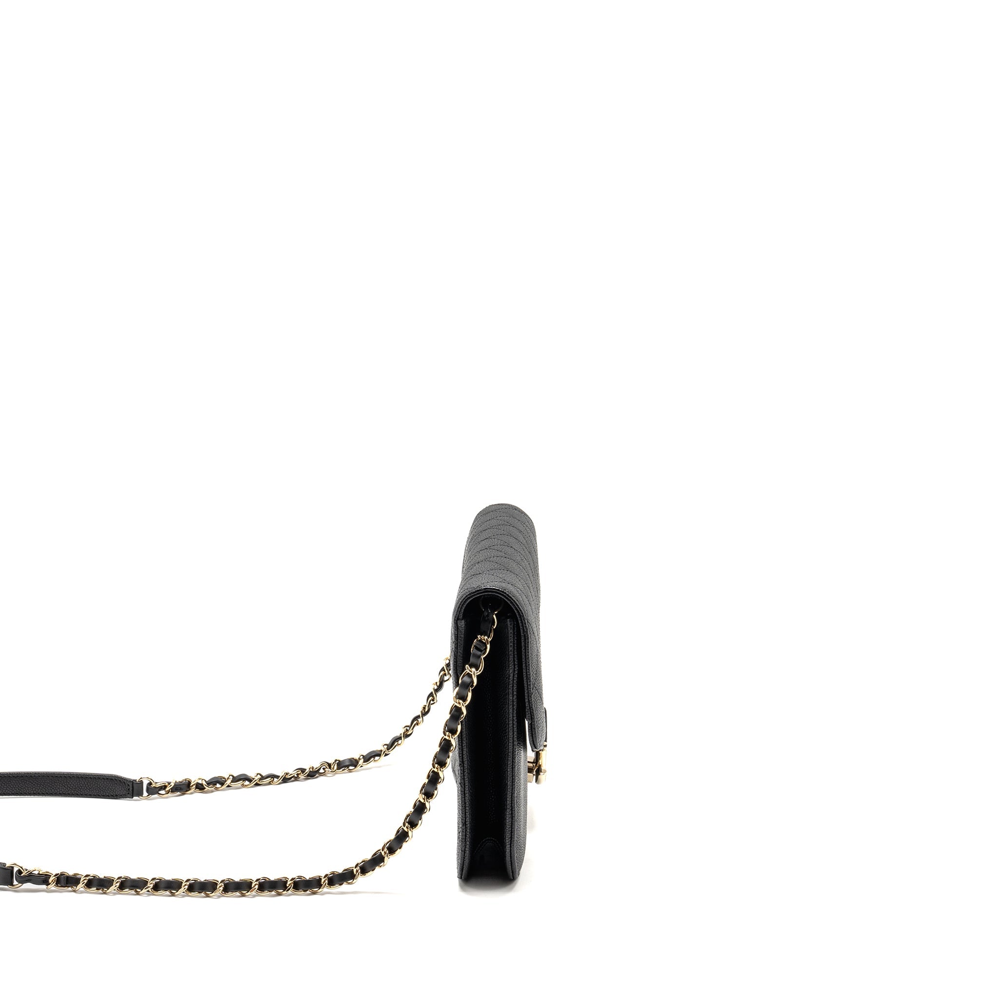 CHANEL PARIS-CUBA THREAD AROUND FLAP BAG WITH CHAIN CAVIAR BLACK LGHW
