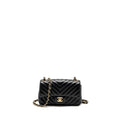 CHANEL MINI RECTANGULAR FLAP BAG CHEVRON LAMBSKIN BLACK LGHW