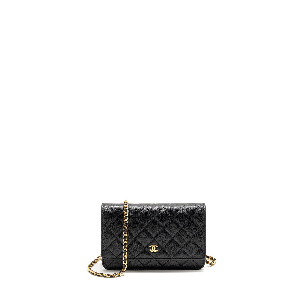 CHANEL CLASSIC WALLET ON CHAIN CAVIAR BLACK GHW