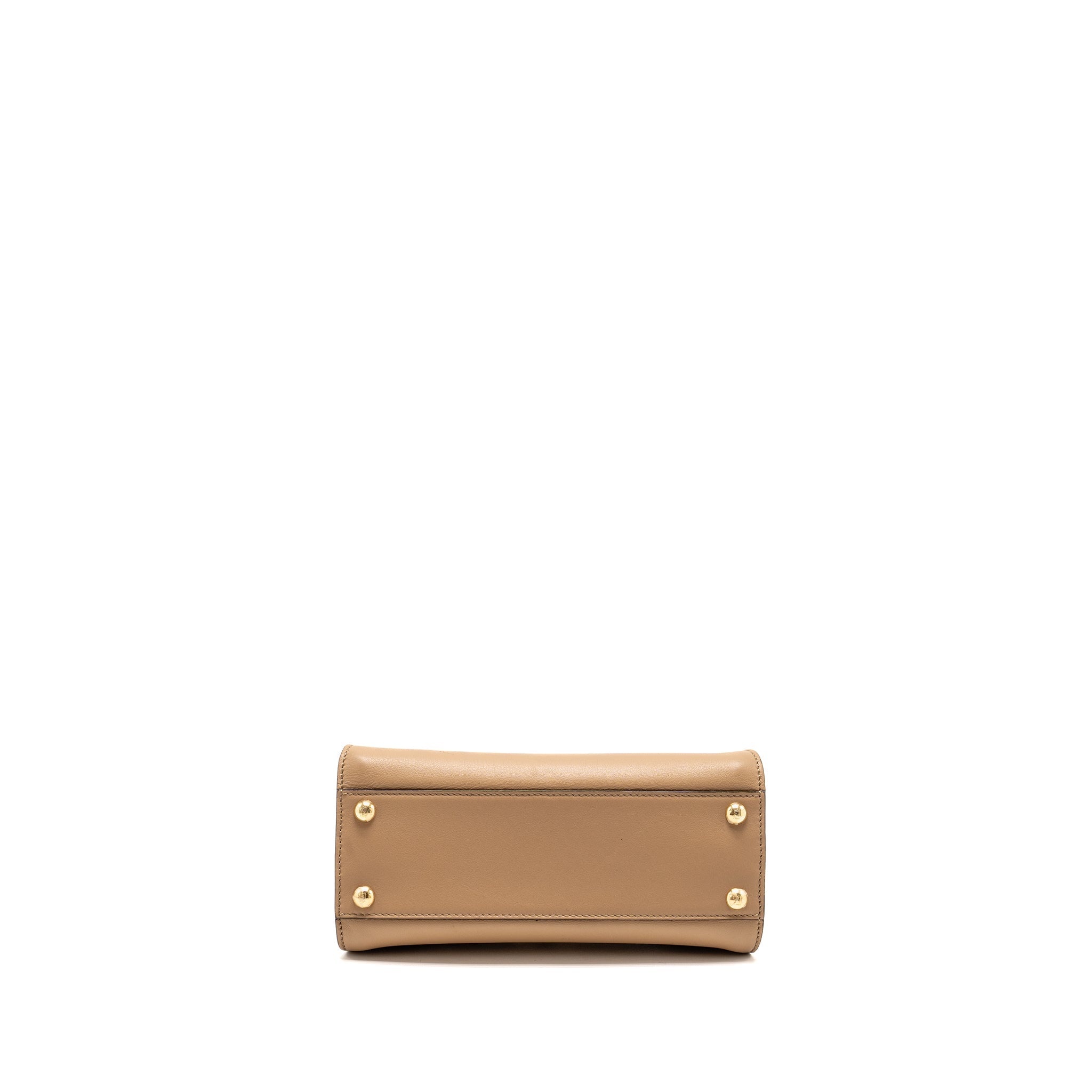 FENDI MINI PEEKABOO CALFSKIN BEIGE GHW