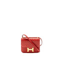 HERMES MINI CONSTANCE OSTRICH ROUGE VIF GHW