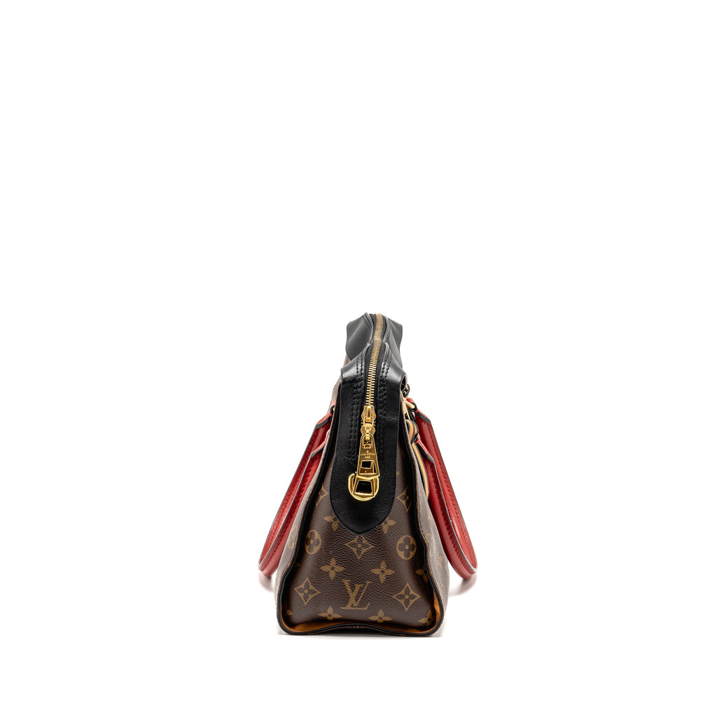LOUIS VUITTON TUILERIES BAG MONOGRAM CANVAS BLACK/RED GHW