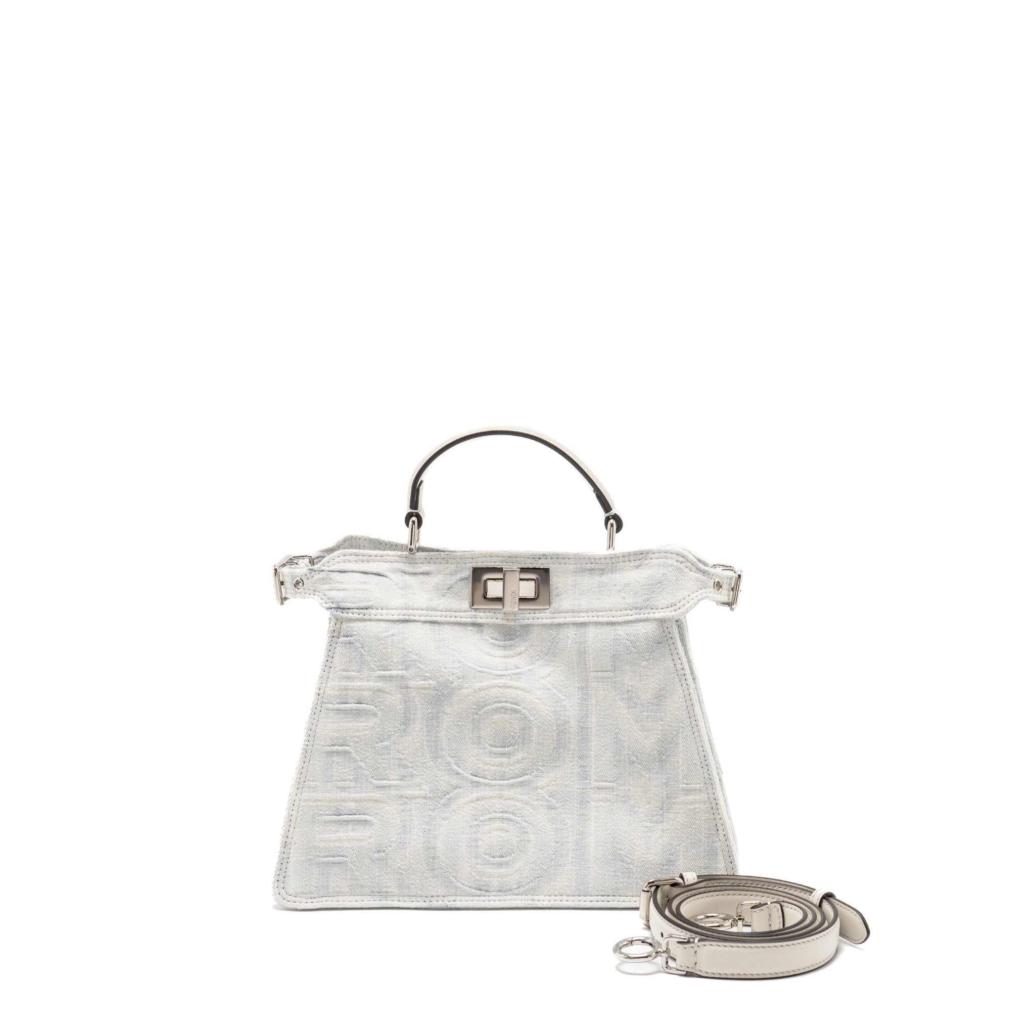FENDI MEDIUM PEEKABOO ISEEU DENIM WHITE SHW