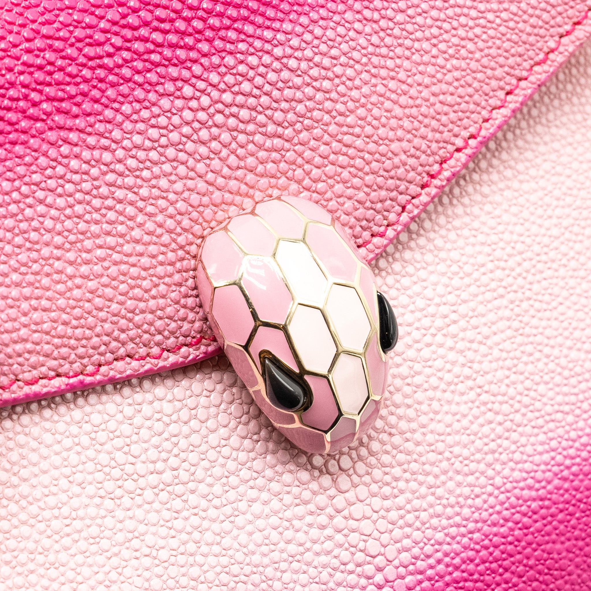 BVLGARI SERPENTI FOREVER BAG GALUCHAT IRIDESCENT PINK GHW
