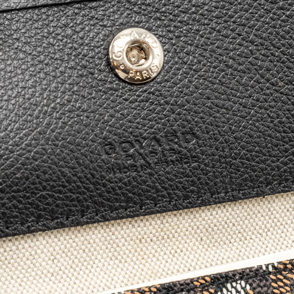 GOYARD SAINT LOUIS PM TOTE  BAG GOYARDINE CANVAS / CALFSKIN BLACK SHW