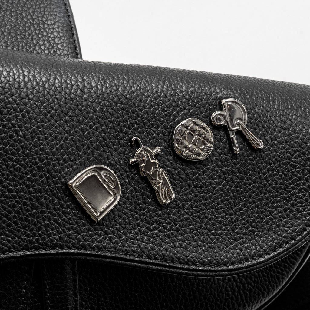 DIOR HOMME CHARMS SADDLE BAG CALFSKIN BLACK SHW