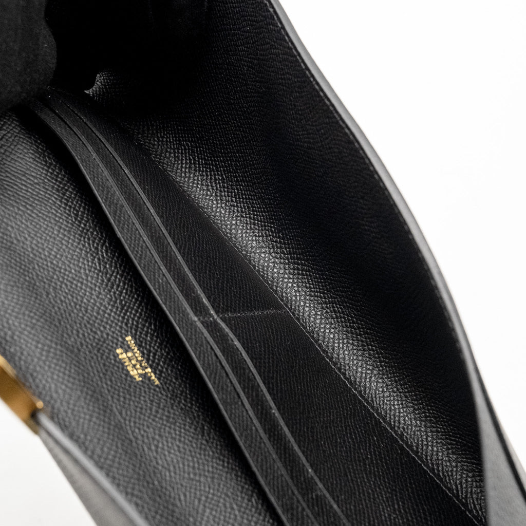 HERMES MAILLON TO GO WALLET EPSOM BLACK ENERMAL BUCKLE GHW
