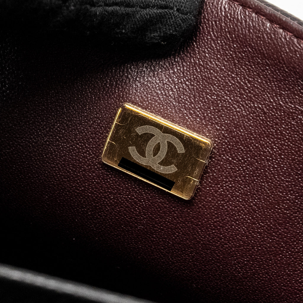 CHANEL SMALL CLASSIC DOUBLE FLAP BAG CAVIAR BLACK GHW (MICROCHIP)