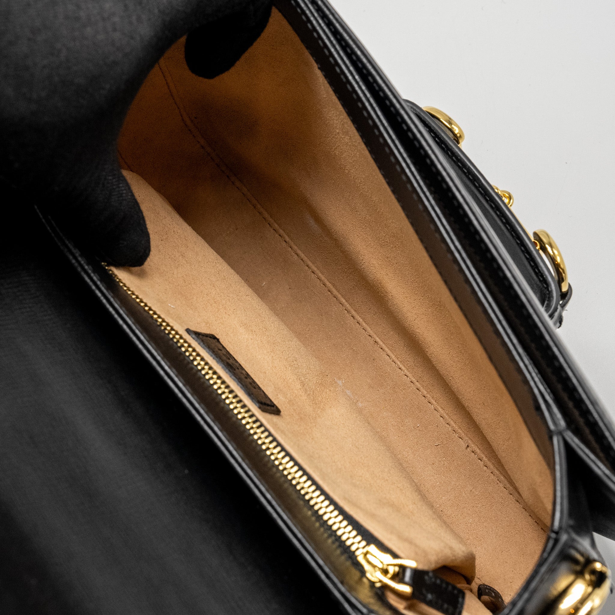 GUCCI HORSEBIT 1955 SHOULDER BAG CALFSKIN BLACK GHW