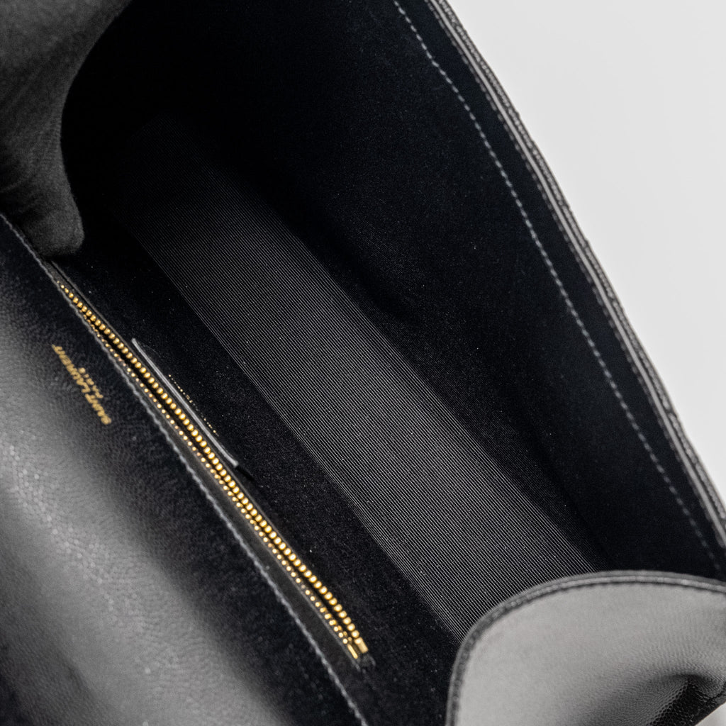 SAINT LAURENT LARGE ENVELOPE BAG CALFSKIN BLACK GHW