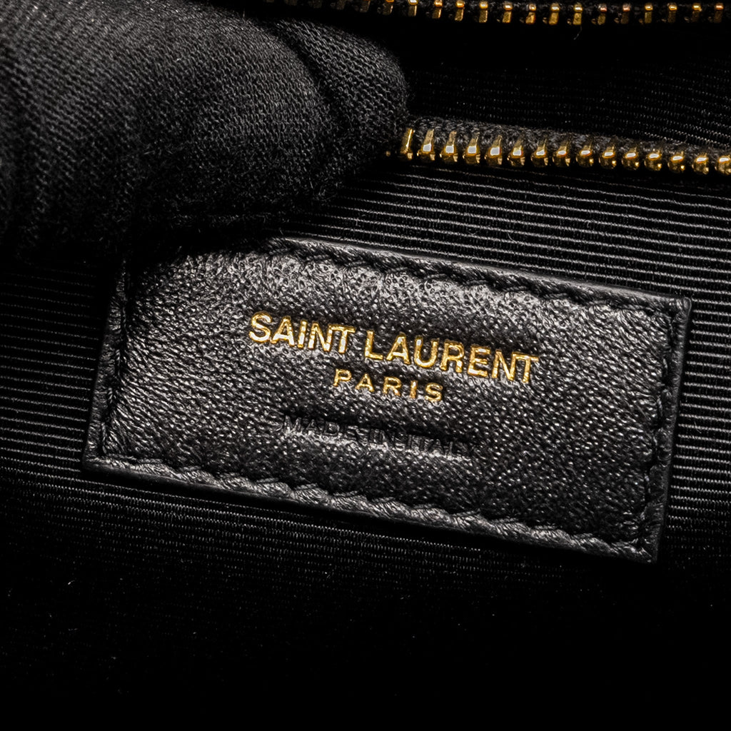 SAINT LAURENT LARGE ENVELOPE BAG CALFSKIN BLACK GHW