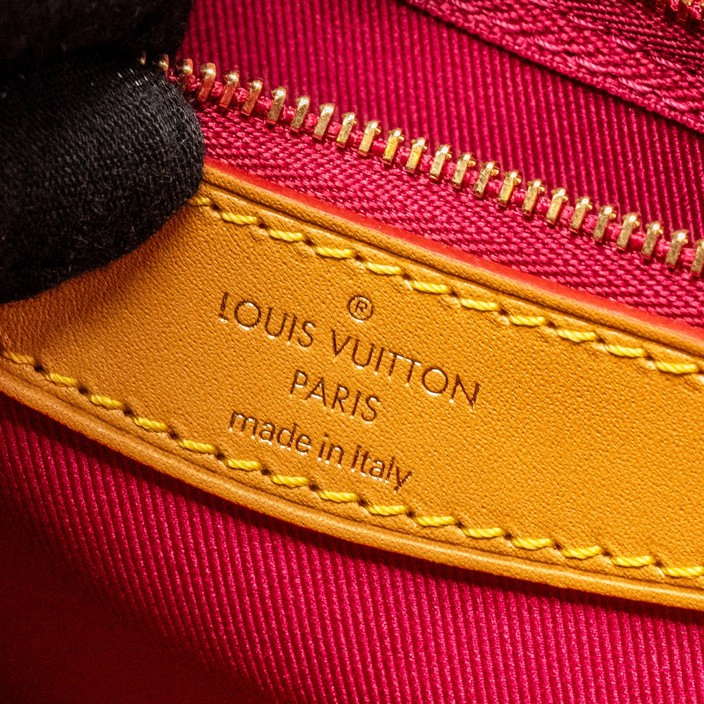 LOUIS VUITTON DIANE BAG WITH FUCHSIA STRAP MONOGRAM CANVAS GHW