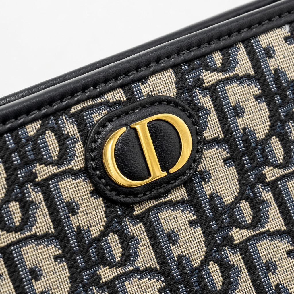 DIOR 30 MONTAIGNE DEA POUCH BLUE OBLIQUE JACQUARD GHW