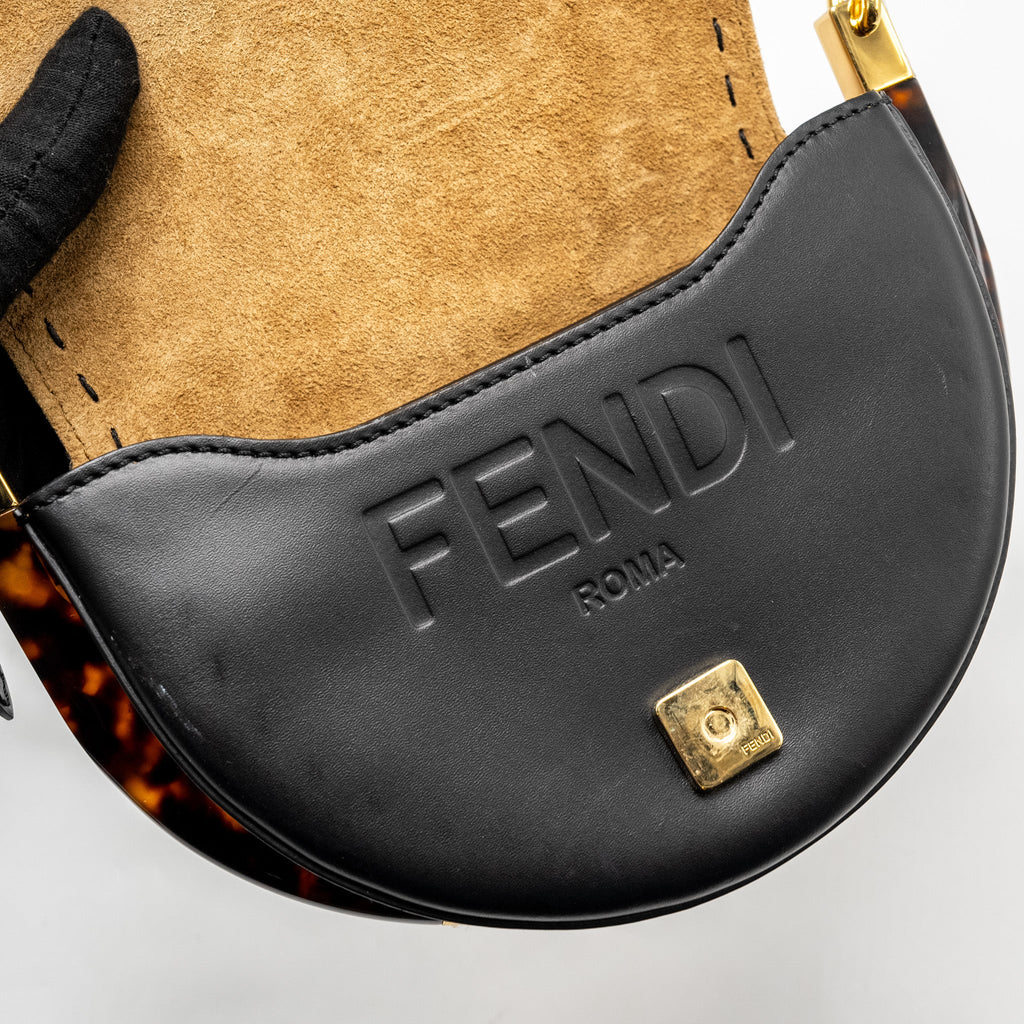 FENDI MOONLIGHT SHOULDER BAG CALFSKIN BLACK GHW
