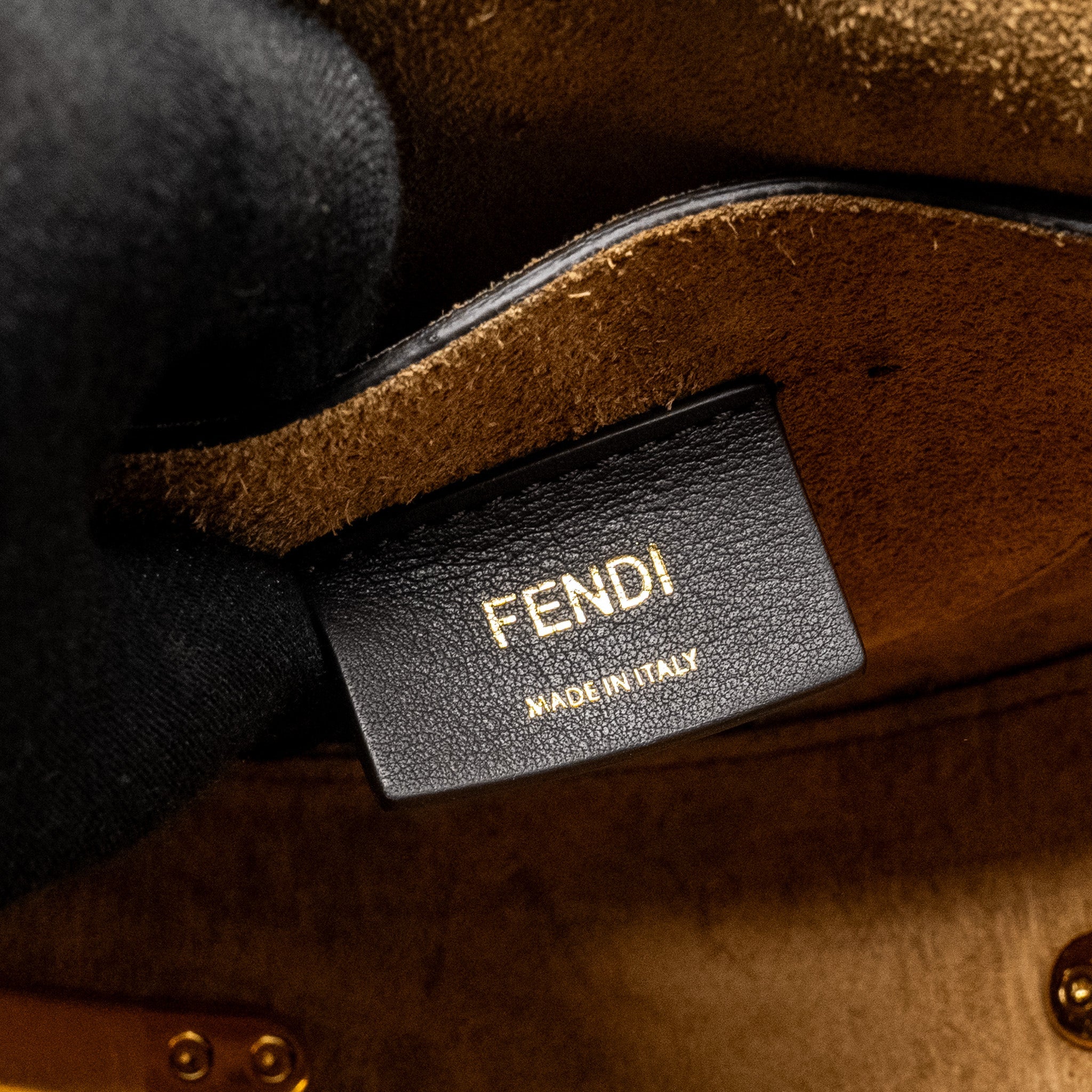 FENDI MOONLIGHT SHOULDER BAG CALFSKIN BLACK GHW
