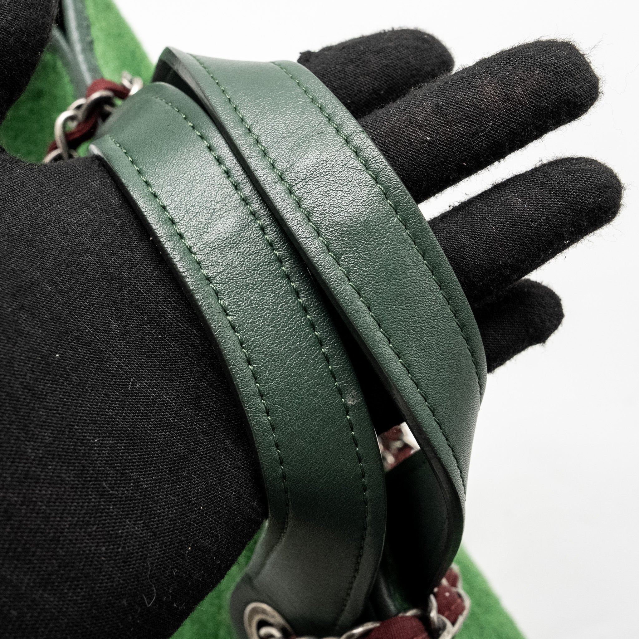 CHANEL MEDIUM QUILTED POP TOTE BAG FELT / LEATHER GREEN RUTHENIUM HARDWARE