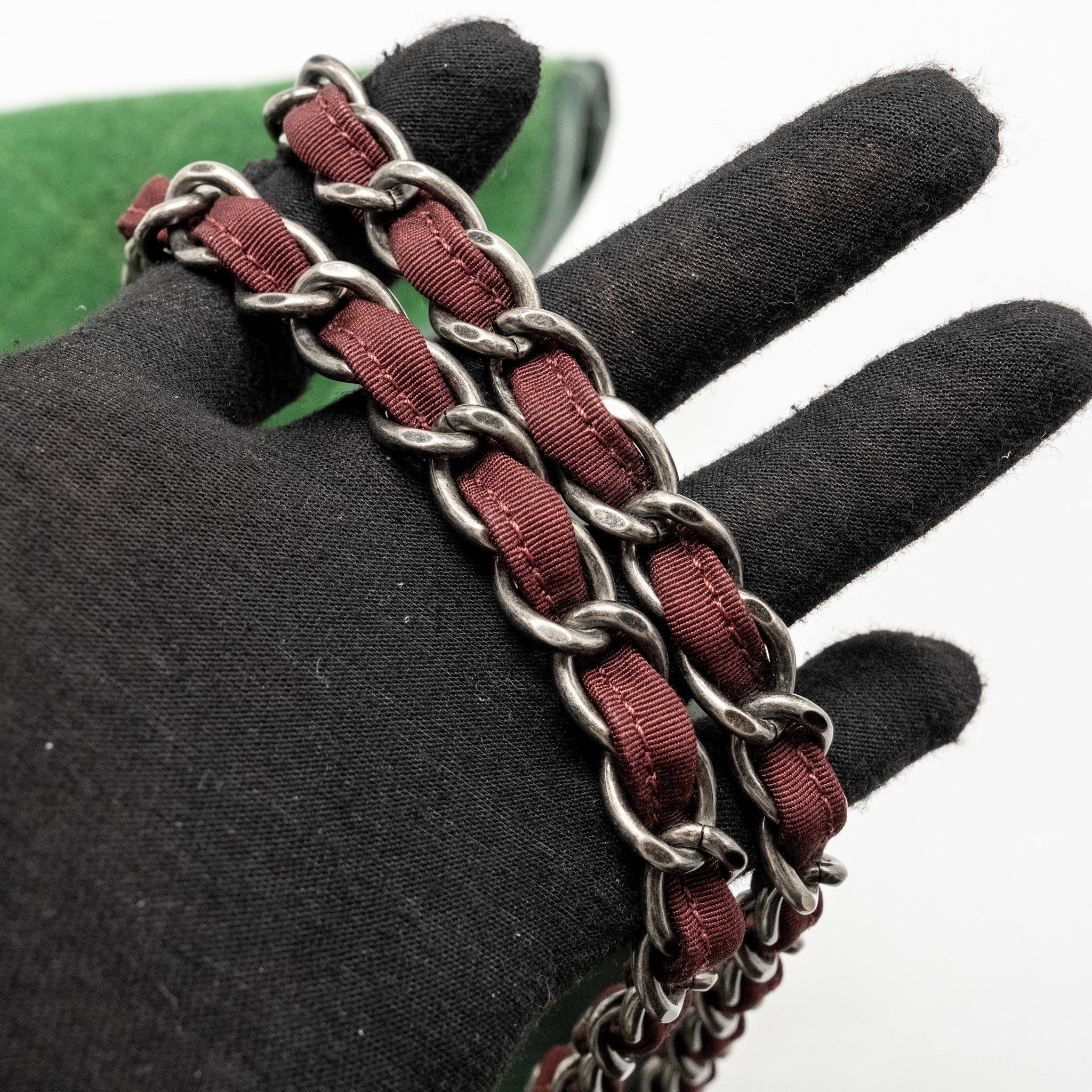 CHANEL MEDIUM QUILTED POP TOTE BAG FELT / LEATHER GREEN RUTHENIUM HARDWARE