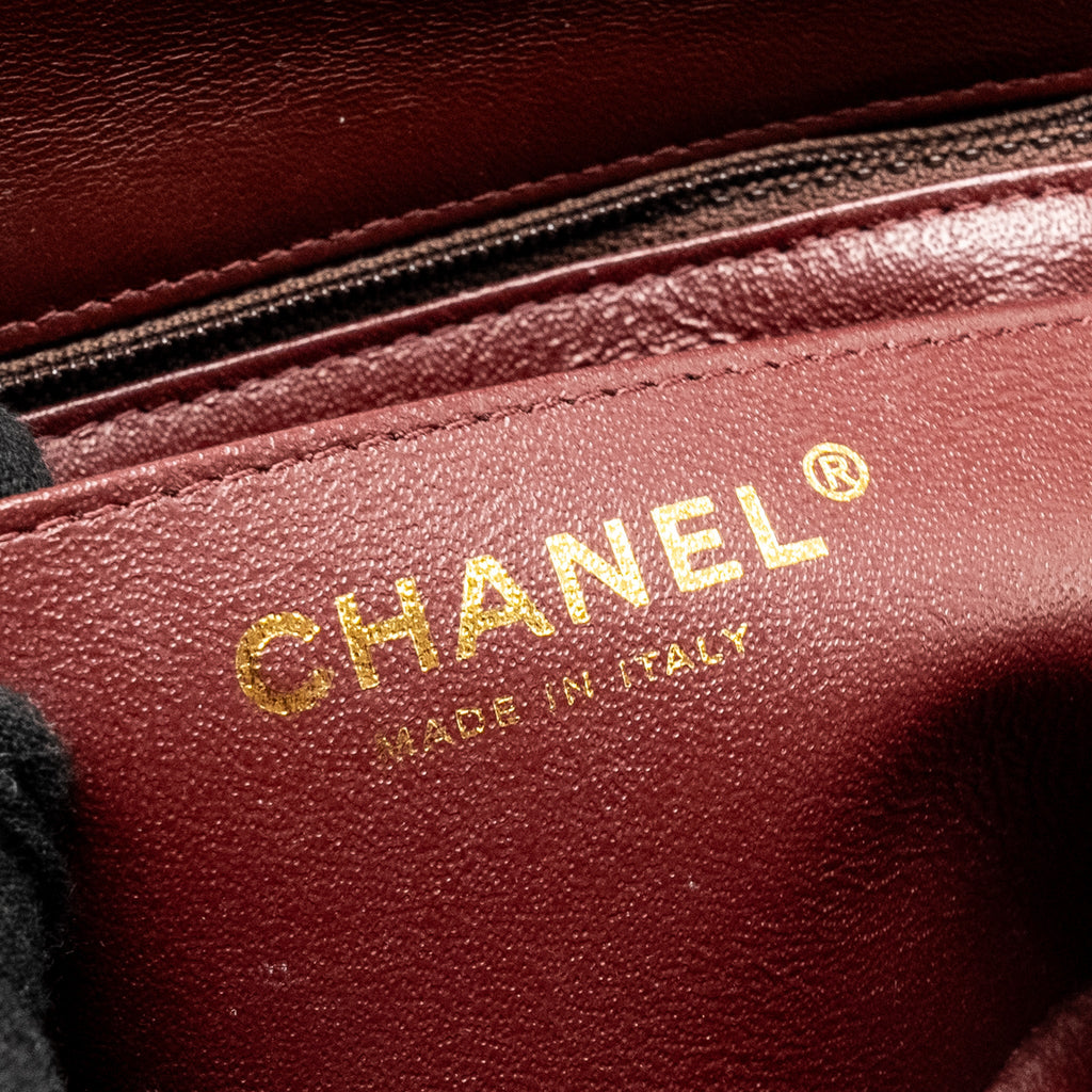CHANEL MINI RECTANGULAR FLAP BAG FABRIC / LAMBSKIN NAVY GHW