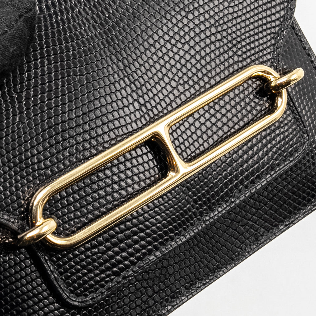 HERMES ROULIS SLIM LIZARD BLACK GHW
