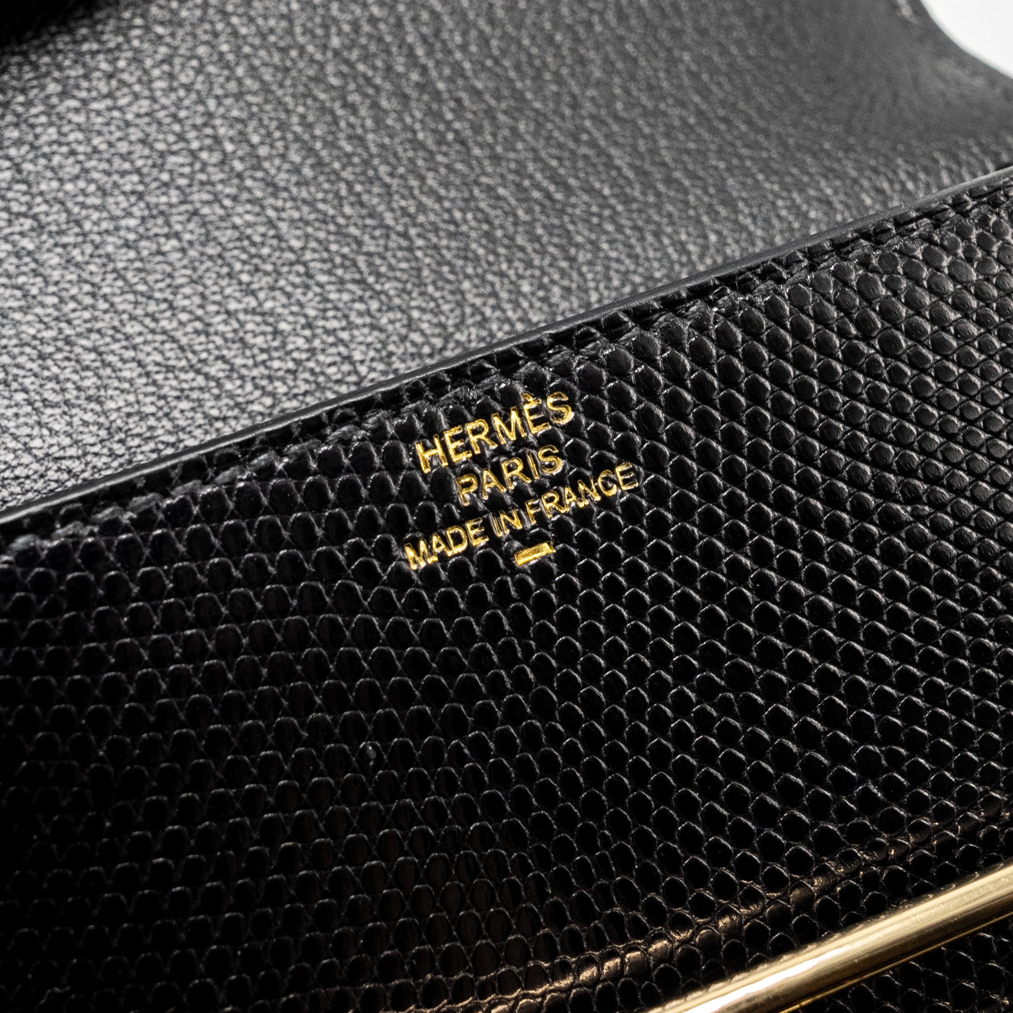 HERMES ROULIS SLIM LIZARD BLACK GHW