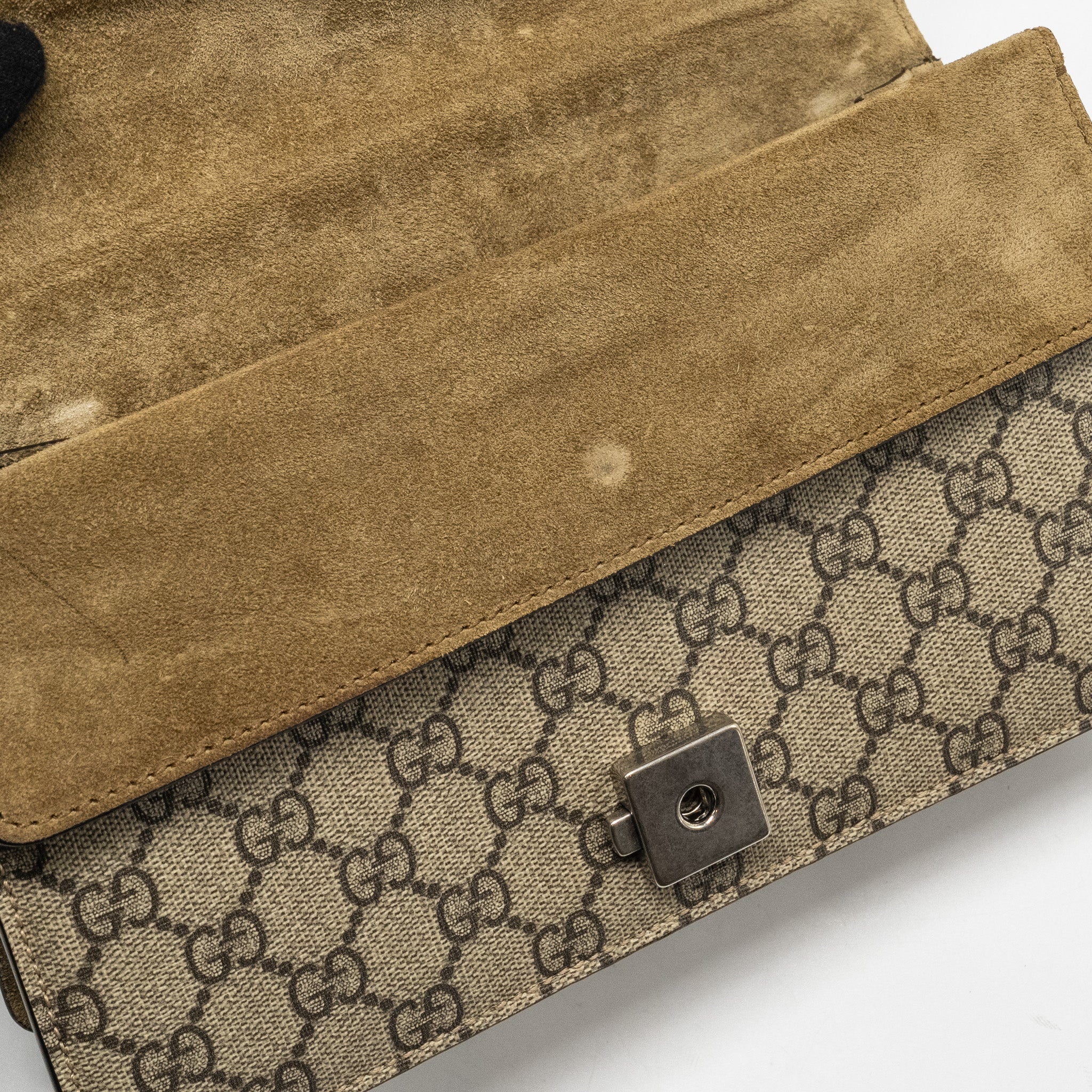 GUCCI DIONYSUS SHOULDER BAG GG SUPREME CANVAS/SUEDE BEIGE SHW