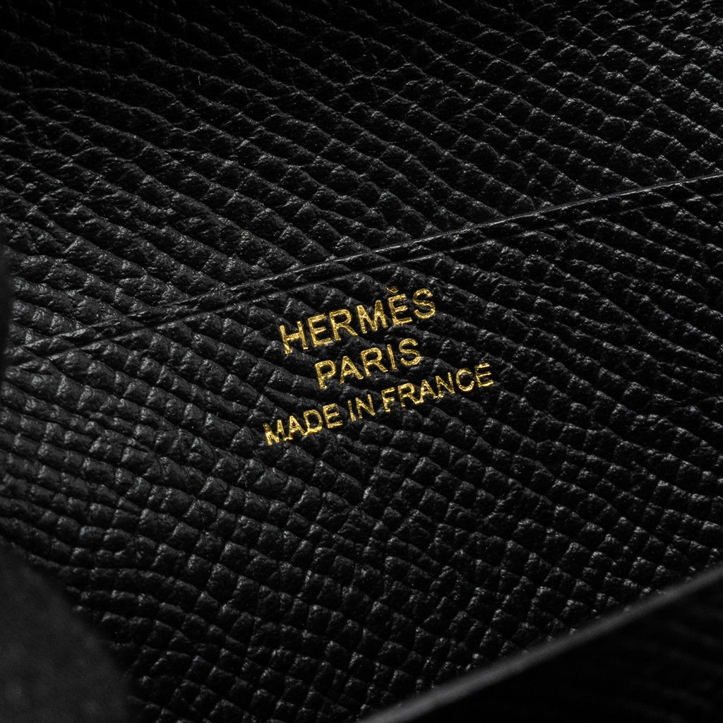 HERMES BEARN COMPACT WALLET EPSOM BLACK GHW