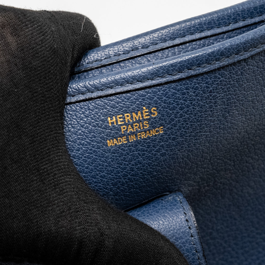 HERMES EVELYNE 33 LEATHER BLUE GHW